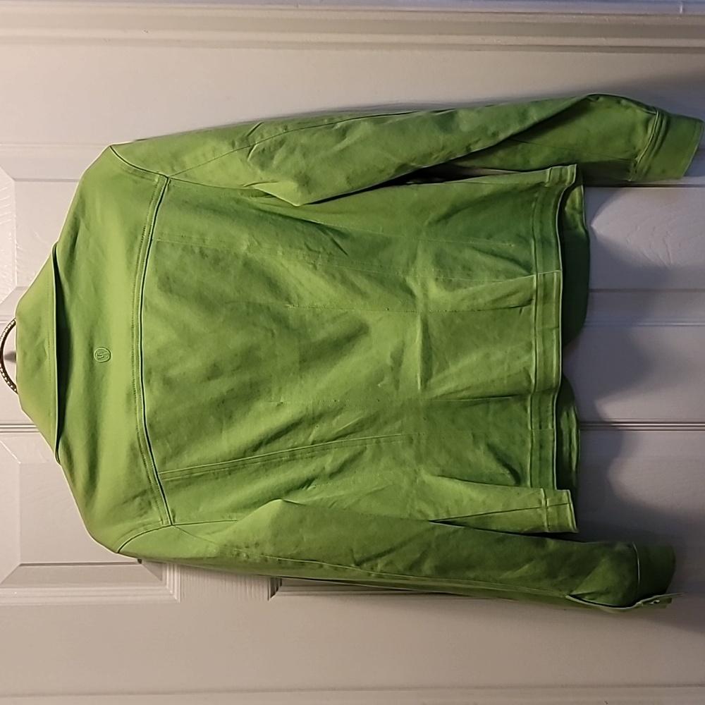 Christine Alexander Lime Green Denim Embellished Jacket Sz Small - Picture 7 of 8